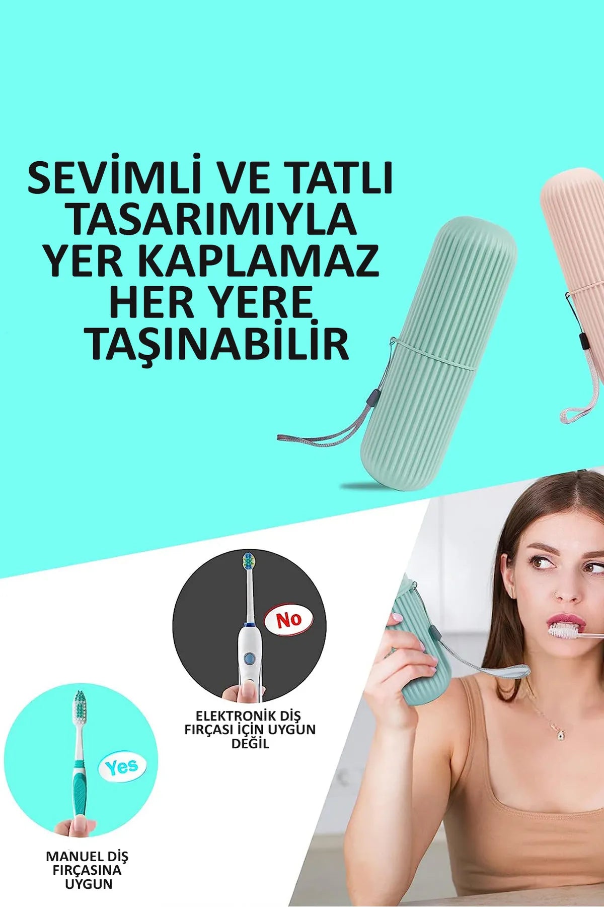 Blitzen Seyahat Tipi Diş Fırçası ve Macun Kutusu, Pratik ve Taşınabilir Bakım Çantası