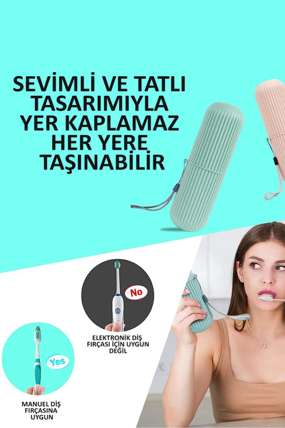 Blitzen Seyahat Tipi Diş Fırçası ve Macun Kutusu, Pratik ve Taşınabilir Bakım Çantası